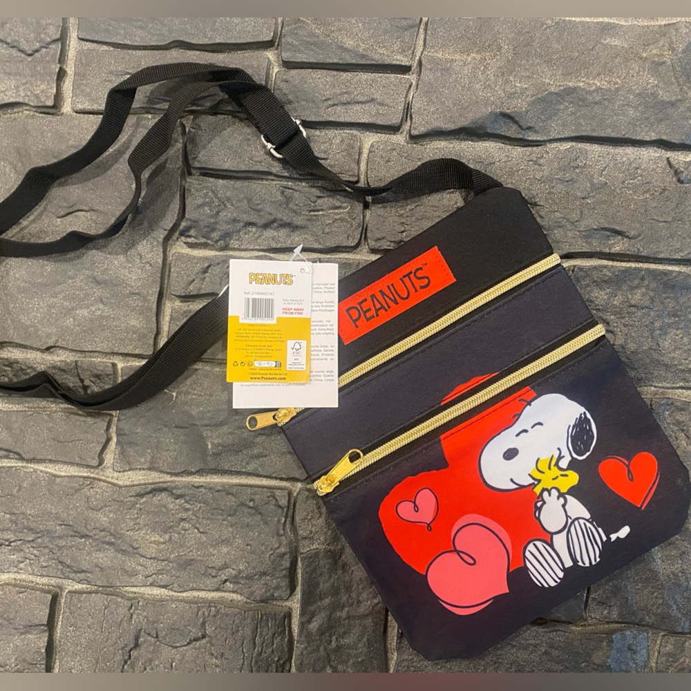 Peanuts Black and Red Zipper Pouch
